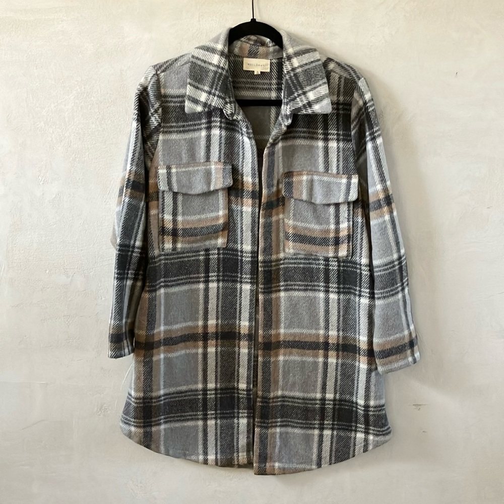 Size small long plaid shacket good condition
